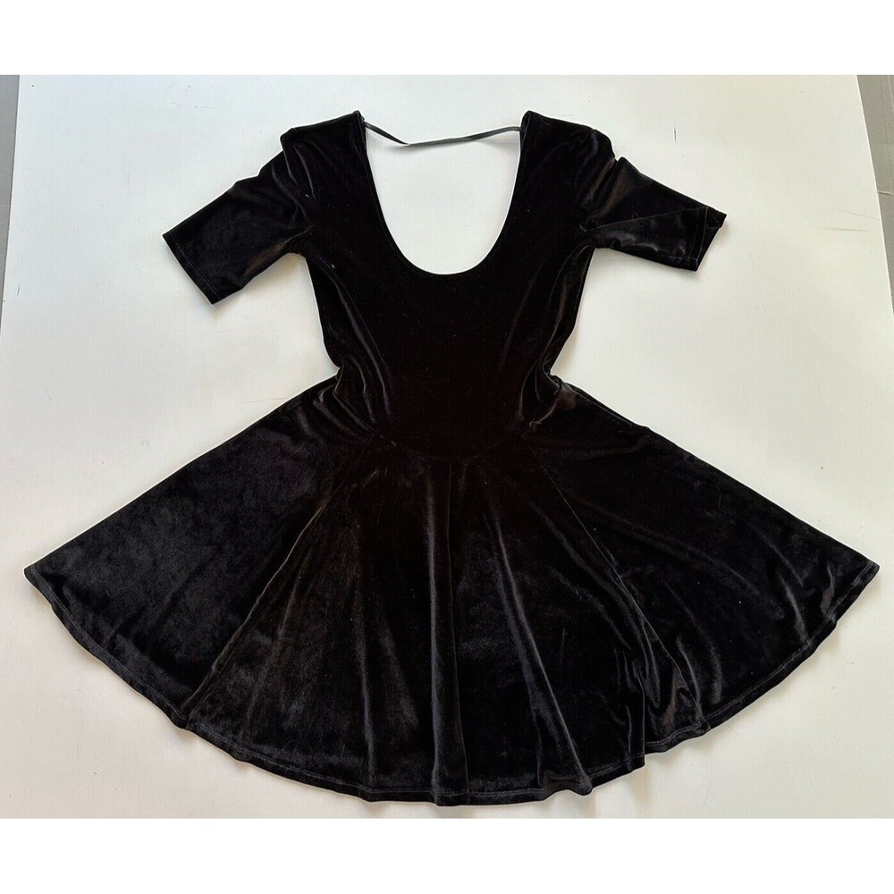 Kimchi Blue Urban Outfitters Women's Black Velvet Mini Skater Dress Small